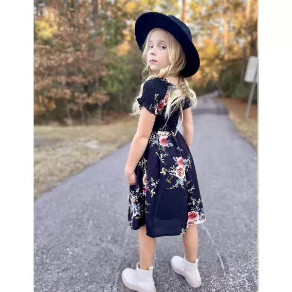 Arshiner Girls Casual Summer Floral Sleeveless Sundress Holiday Cami Dress