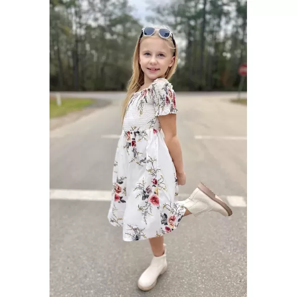 Arshiner Girls Casual Summer Floral Sleeveless Sundress Holiday Cami Dress