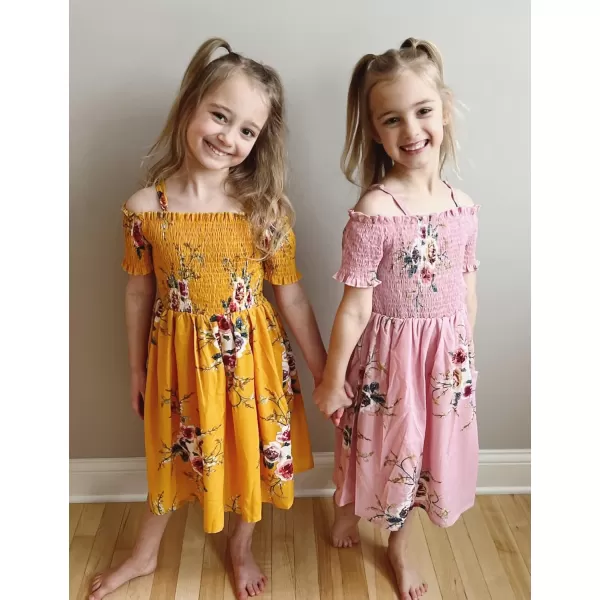 Arshiner Girls Casual Summer Floral Sleeveless Sundress Holiday Cami Dress