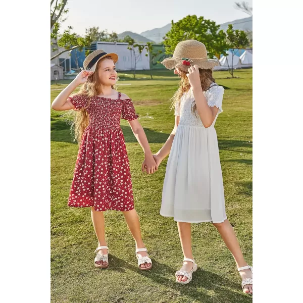 Arshiner Girls Casual Summer Floral Sleeveless Sundress Holiday Cami Dress