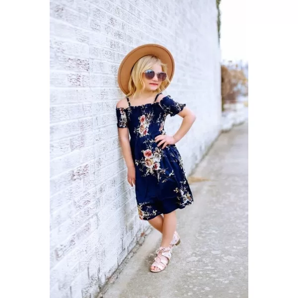 Arshiner Girls Casual Summer Floral Sleeveless Sundress Holiday Cami Dress