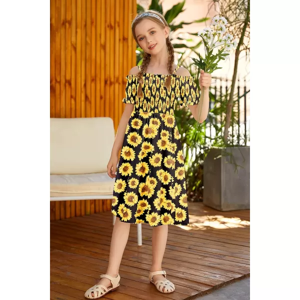 Arshiner Girls Casual Summer Floral Sleeveless Sundress Holiday Cami Dress