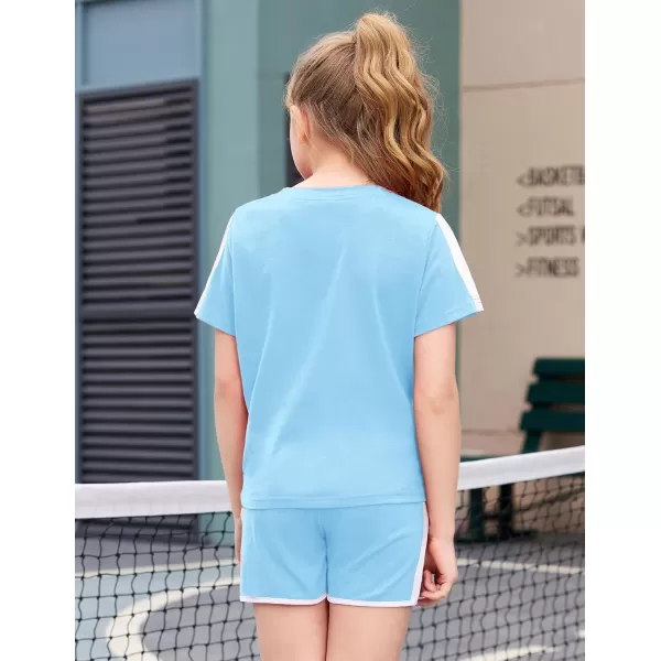 Arshiner Girls Clothing Sets Twist Front Top and Shorts 2 Piece Outfits Activewear Tracksuit 3-14 Year