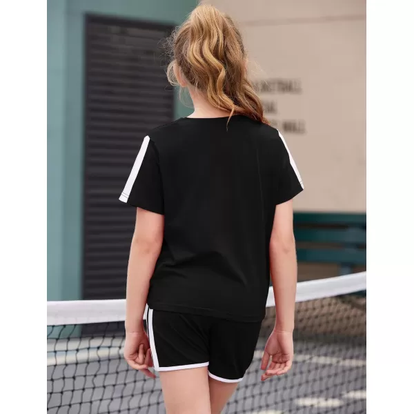 Arshiner Girls Clothing Sets Twist Front Top and Shorts 2 Piece Outfits Activewear Tracksuit 3-14 Year