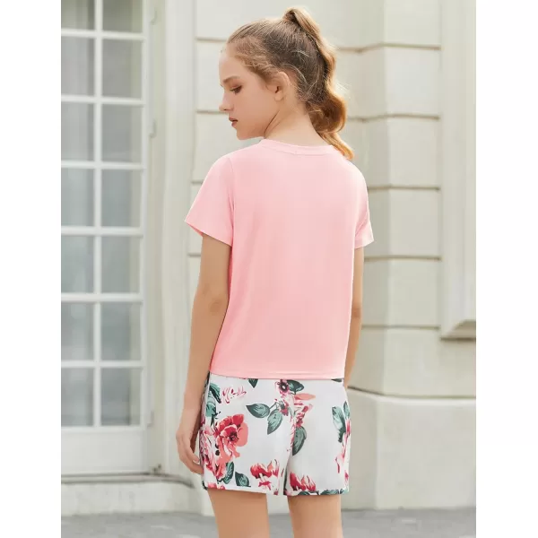 Arshiner Girls Clothing Sets Twist Front Top and Shorts 2 Piece Outfits Activewear Tracksuit 3-14 Year