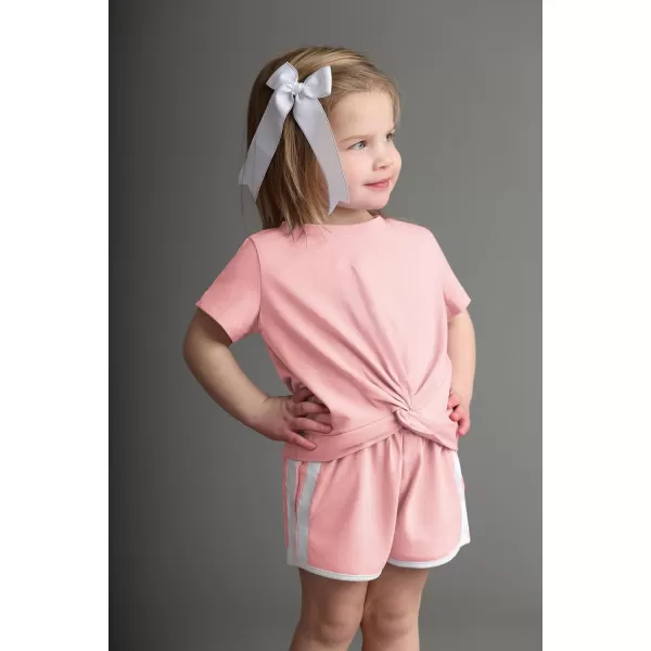 Arshiner Girls Clothing Sets Twist Front Top and Shorts 2 Piece Outfits Activewear Tracksuit 3-14 Year