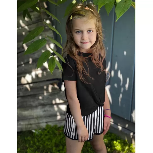 Arshiner Girls Clothing Sets Twist Front Top and Shorts 2 Piece Outfits Activewear Tracksuit 3-14 Year