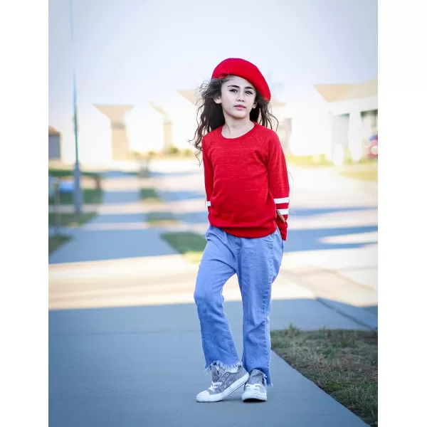 Arshiner Girls Crewneck Sweatshirt Color Block Long Sleeve Knit Sweaters Tunic Tops for 5-13 Years