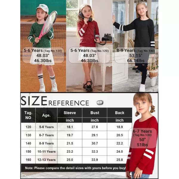 Arshiner Girls Crewneck Sweatshirt Color Block Long Sleeve Knit Sweaters Tunic Tops for 5-13 Years
