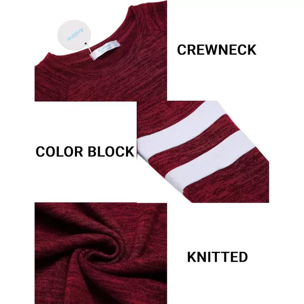 Arshiner Girls Crewneck Sweatshirt Color Block Long Sleeve Knit Sweaters Tunic Tops for 5-13 Years