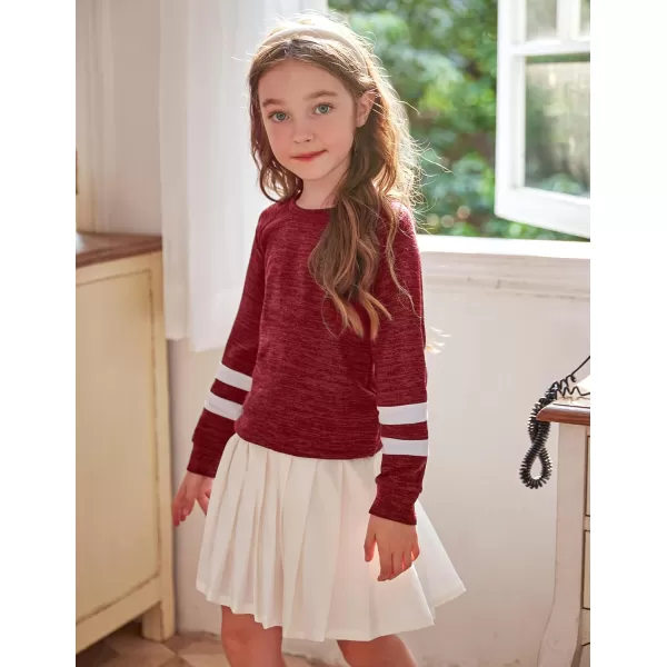 Arshiner Girls Crewneck Sweatshirt Color Block Long Sleeve Knit Sweaters Tunic Tops for 5-13 Years