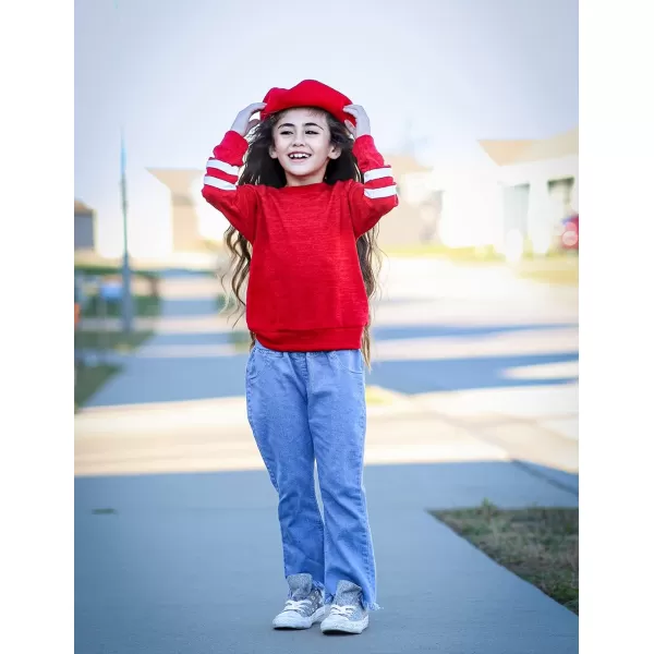 Arshiner Girls Crewneck Sweatshirt Color Block Long Sleeve Knit Sweaters Tunic Tops for 5-13 Years