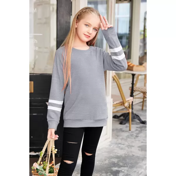 Arshiner Girls Crewneck Sweatshirt Color Block Long Sleeve Knit Sweaters Tunic Tops for 5-13 Years