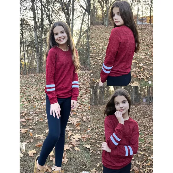 Arshiner Girls Crewneck Sweatshirt Color Block Long Sleeve Knit Sweaters Tunic Tops for 5-13 Years