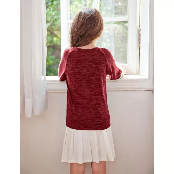 Arshiner Girls Crewneck Sweatshirt Color Block Long Sleeve Knit Sweaters Tunic Tops for 5-13 Years