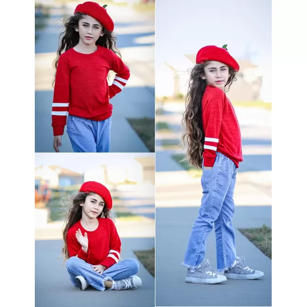 Arshiner Girls Crewneck Sweatshirt Color Block Long Sleeve Knit Sweaters Tunic Tops for 5-13 Years