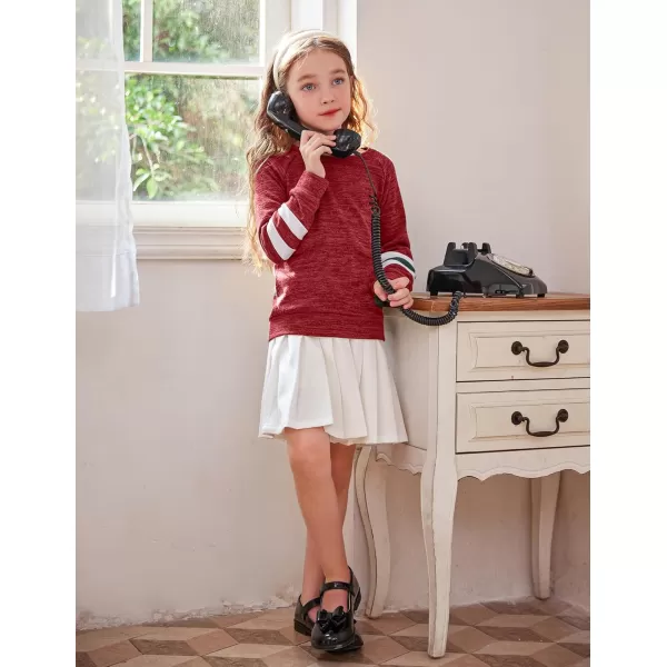 Arshiner Girls Crewneck Sweatshirt Color Block Long Sleeve Knit Sweaters Tunic Tops for 5-13 Years
