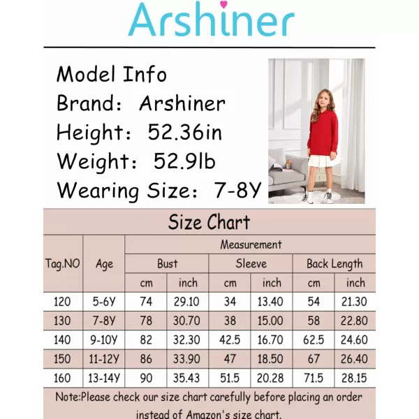 Arshiner Girls Hoodies Kids Long Pullover Hooded Sweatshirt with Kangaroo Pocket