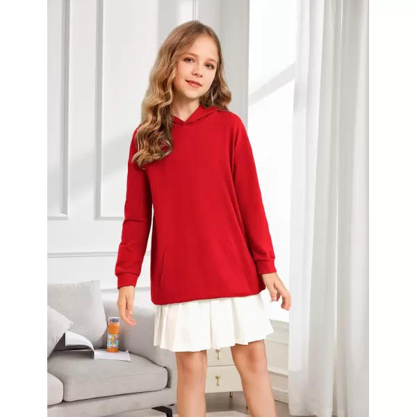 Arshiner Girls Hoodies Kids Long Pullover Hooded Sweatshirt with Kangaroo Pocket