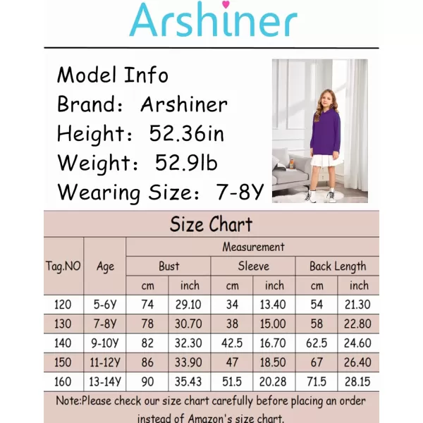 Arshiner Girls Hoodies Kids Long Pullover Hooded Sweatshirt with Kangaroo Pocket