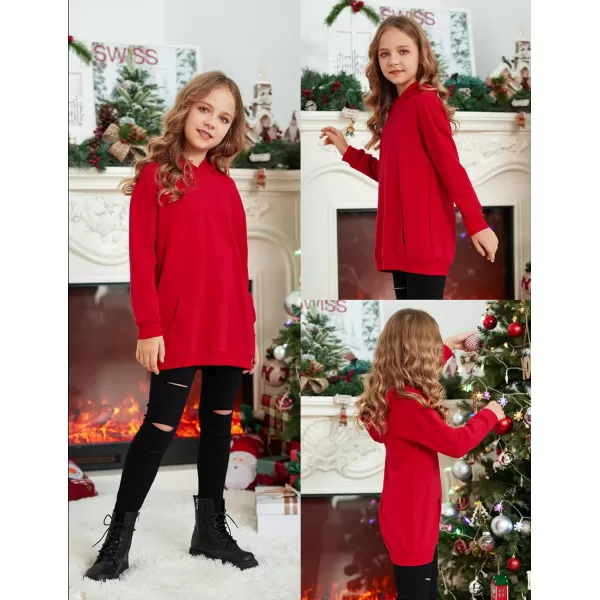 Arshiner Girls Hoodies Kids Long Pullover Hooded Sweatshirt with Kangaroo Pocket