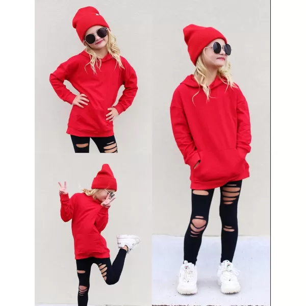 Arshiner Girls Hoodies Kids Long Pullover Hooded Sweatshirt with Kangaroo Pocket