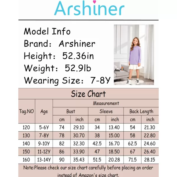 Arshiner Girls Hoodies Kids Long Pullover Hooded Sweatshirt with Kangaroo Pocket