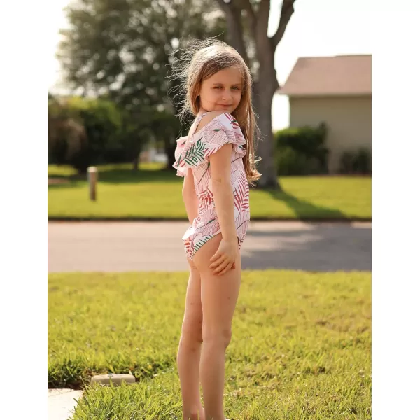 Arshiner Girls One Piece Swimsuits Ruffle Bathing SuitsTeen Girl Off Shoulder Swimwear4-12 Years