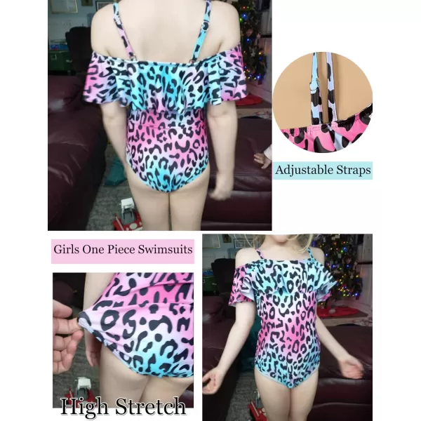 Arshiner Girls One Piece Swimsuits Ruffle Bathing SuitsTeen Girl Off Shoulder Swimwear4-12 Years