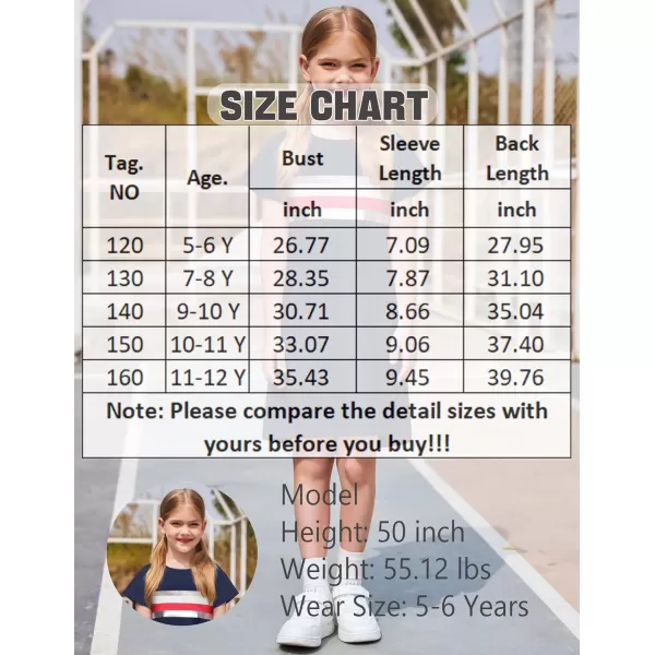 Arshiner Girls Summer Dress Kids Short Sleeve Cotton Printed Casual T-Shirt Dresses for 5-12 Years