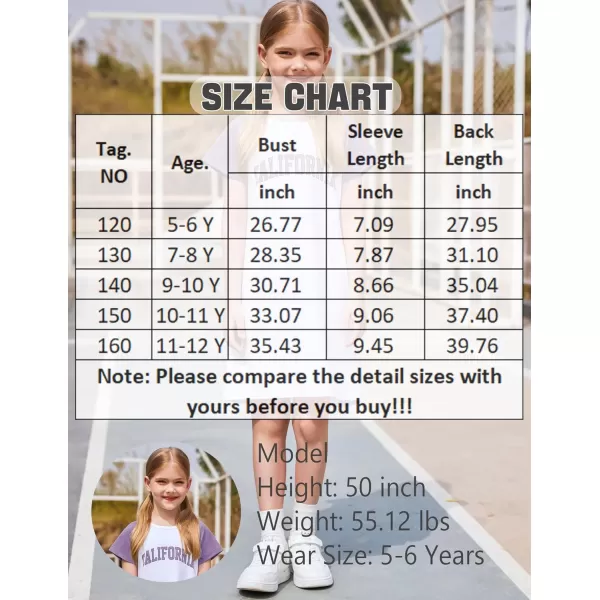 Arshiner Girls Summer Dress Kids Short Sleeve Cotton Printed Casual T-Shirt Dresses for 5-12 Years