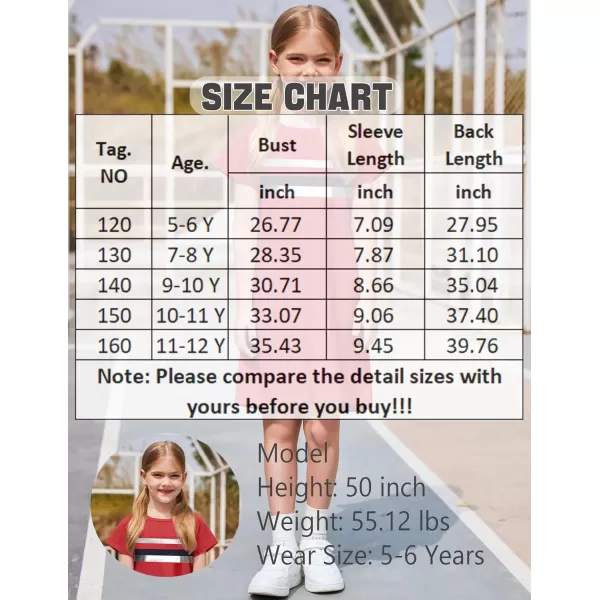 Arshiner Girls Summer Dress Kids Short Sleeve Cotton Printed Casual T-Shirt Dresses for 5-12 Years