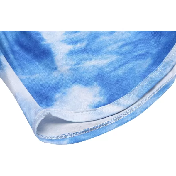 Arshiner Girls Summer Shorts Set Kids 2Pcs Tie Dye Sport T-Shirt and Shorts Set Floral Print Clothing Sets