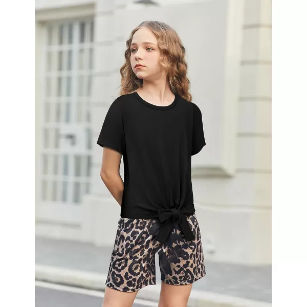 Arshiner Girls Summer Shorts Set Kids 2Pcs Tie Dye Sport T-Shirt and Shorts Set Floral Print Clothing Sets