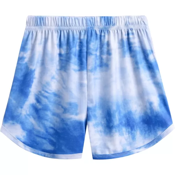 Arshiner Girls Summer Shorts Set Kids 2Pcs Tie Dye Sport T-Shirt and Shorts Set Floral Print Clothing Sets