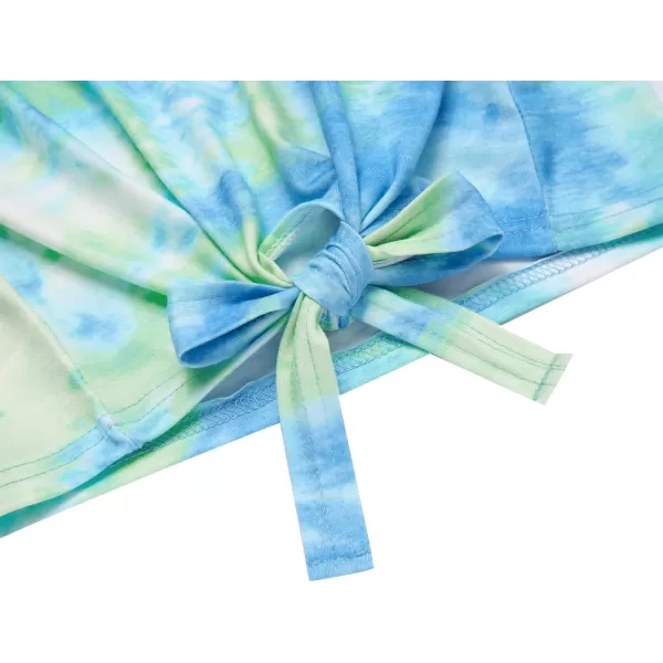 Arshiner Girls Summer Shorts Set Kids 2Pcs Tie Dye Sport T-Shirt and Shorts Set Floral Print Clothing Sets