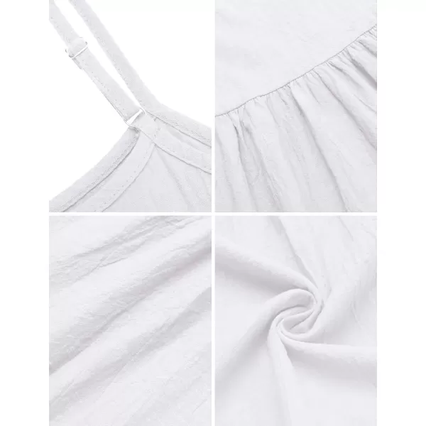 Arshiner Girl's Summer Sundress Spaghetti Strap Solid Linen Midi Dress Casual Cami Dresses
