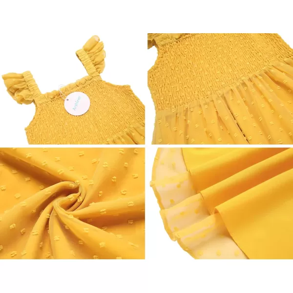 Arshiner Girls Swiss Dot Dress Sleeveless Ruffle Trim Flowy Cute Girly Sundress for 4-13 Years