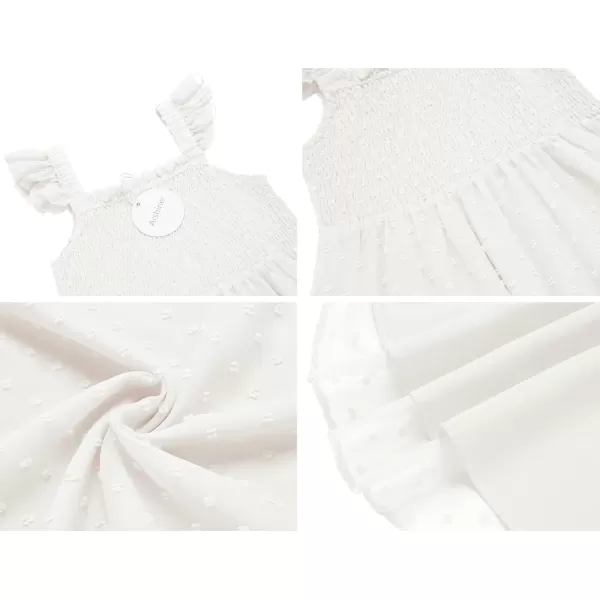 Arshiner Girls Swiss Dot Dress Sleeveless Ruffle Trim Flowy Cute Girly Sundress for 4-13 Years