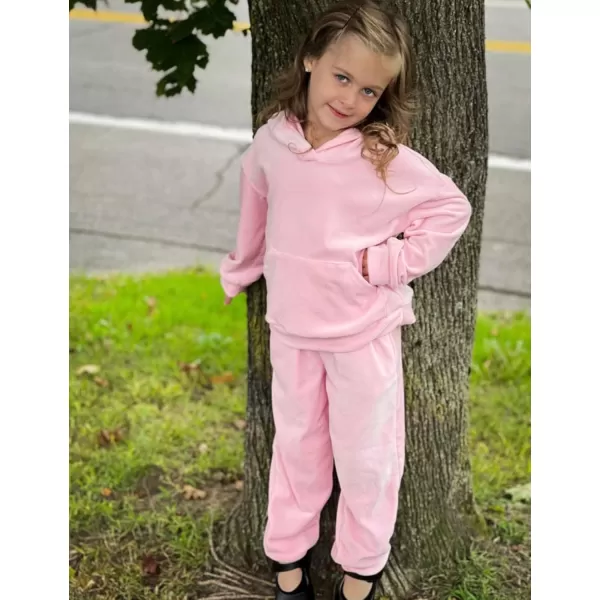 Arshiner Girls Velour 2 Pieces Tracksuits Outfits Athletic Hoodies Sweatshirts and Sweatpants Athletic Clothing Sets