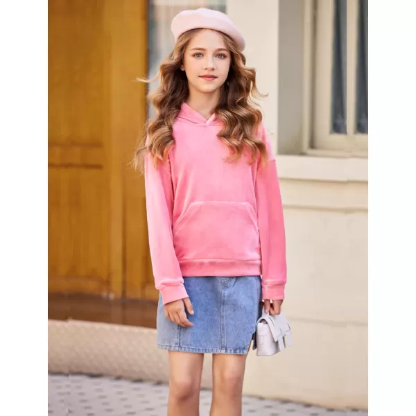 Arshiner Girls Velour 2 Pieces Tracksuits Outfits Athletic Hoodies Sweatshirts and Sweatpants Athletic Clothing Sets