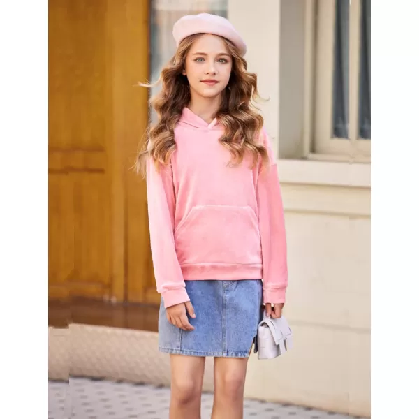 Arshiner Girls Velour 2 Pieces Tracksuits Outfits Athletic Hoodies Sweatshirts and Sweatpants Athletic Clothing Sets