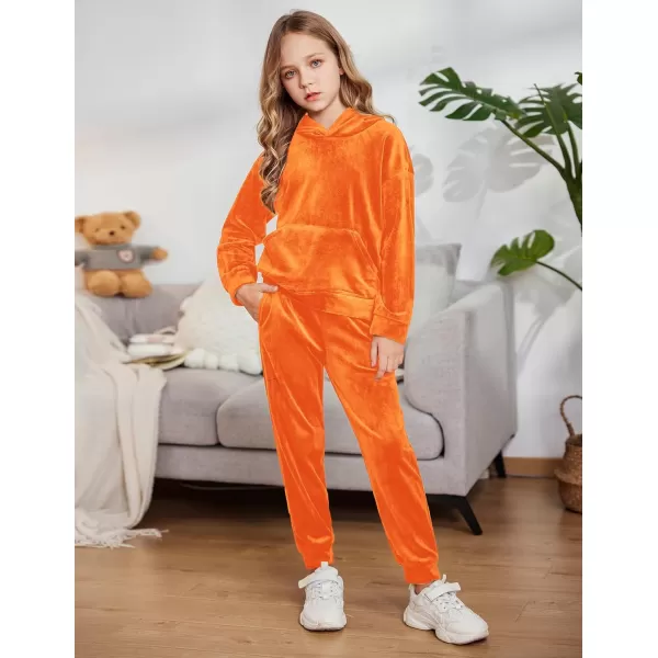 Arshiner Girls Velour 2 Pieces Tracksuits Outfits Athletic Hoodies Sweatshirts and Sweatpants Athletic Clothing Sets