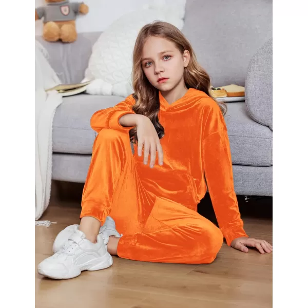 Arshiner Girls Velour 2 Pieces Tracksuits Outfits Athletic Hoodies Sweatshirts and Sweatpants Athletic Clothing Sets