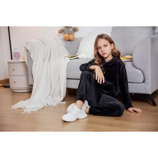 Arshiner Girls Velour 2 Pieces Tracksuits Outfits Athletic Hoodies Sweatshirts and Sweatpants Athletic Clothing Sets