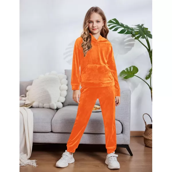 Arshiner Girls Velour 2 Pieces Tracksuits Outfits Athletic Hoodies Sweatshirts and Sweatpants Athletic Clothing Sets