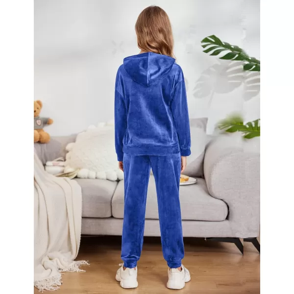 Arshiner Girls Velour 2 Pieces Tracksuits Outfits Athletic Hoodies Sweatshirts and Sweatpants Athletic Clothing Sets