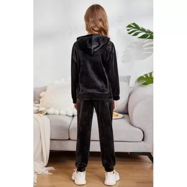 Arshiner Girls Velour 2 Pieces Tracksuits Outfits Athletic Hoodies Sweatshirts and Sweatpants Athletic Clothing Sets