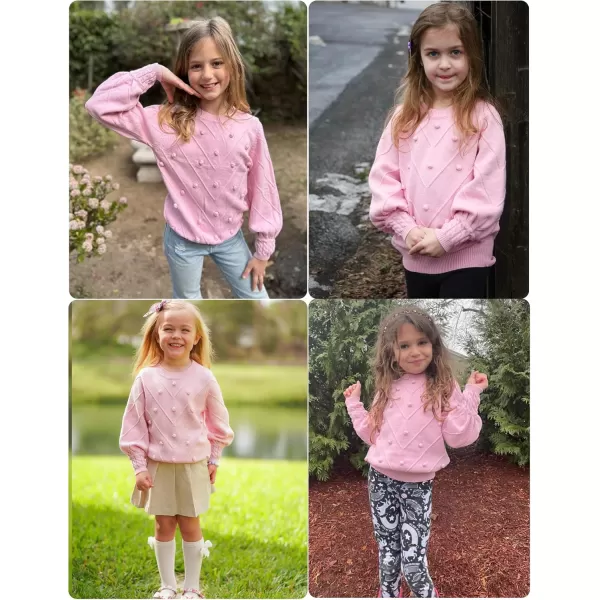 Arshiner Kid Girls Crew Neck Lantern Sleeve Sweater Cute Jumper Top Pullover Outwear 5-13 Years