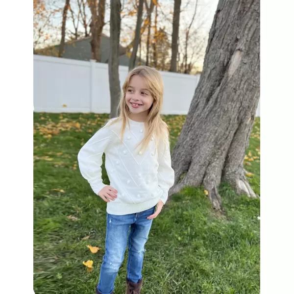Arshiner Kid Girls Crew Neck Lantern Sleeve Sweater Cute Jumper Top Pullover Outwear 5-13 Years